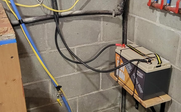 deep cycle lithium battery and wiring in a basement setting