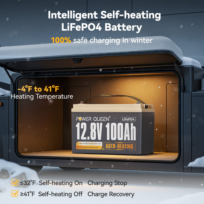 12V 100Ah Intelligent Self-Heating LiFePO4 Battery