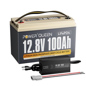 [Only $290] Power Queen 12V 10A Charger Kit With 12V 100Ah Deep Cycle Lithium Battery Power Queen