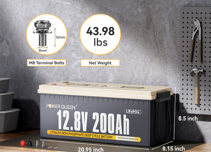 Power Queen 12V 200Ah Deep Cycle Lithium Battery