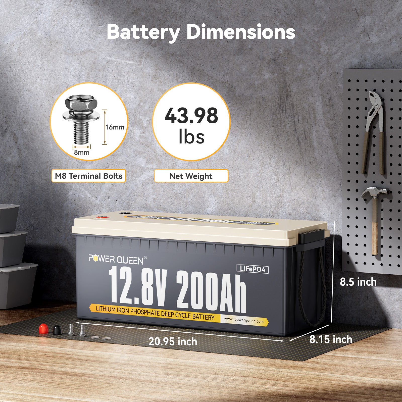 Power Queen 12V 200Ah Deep Cycle Lithium Battery