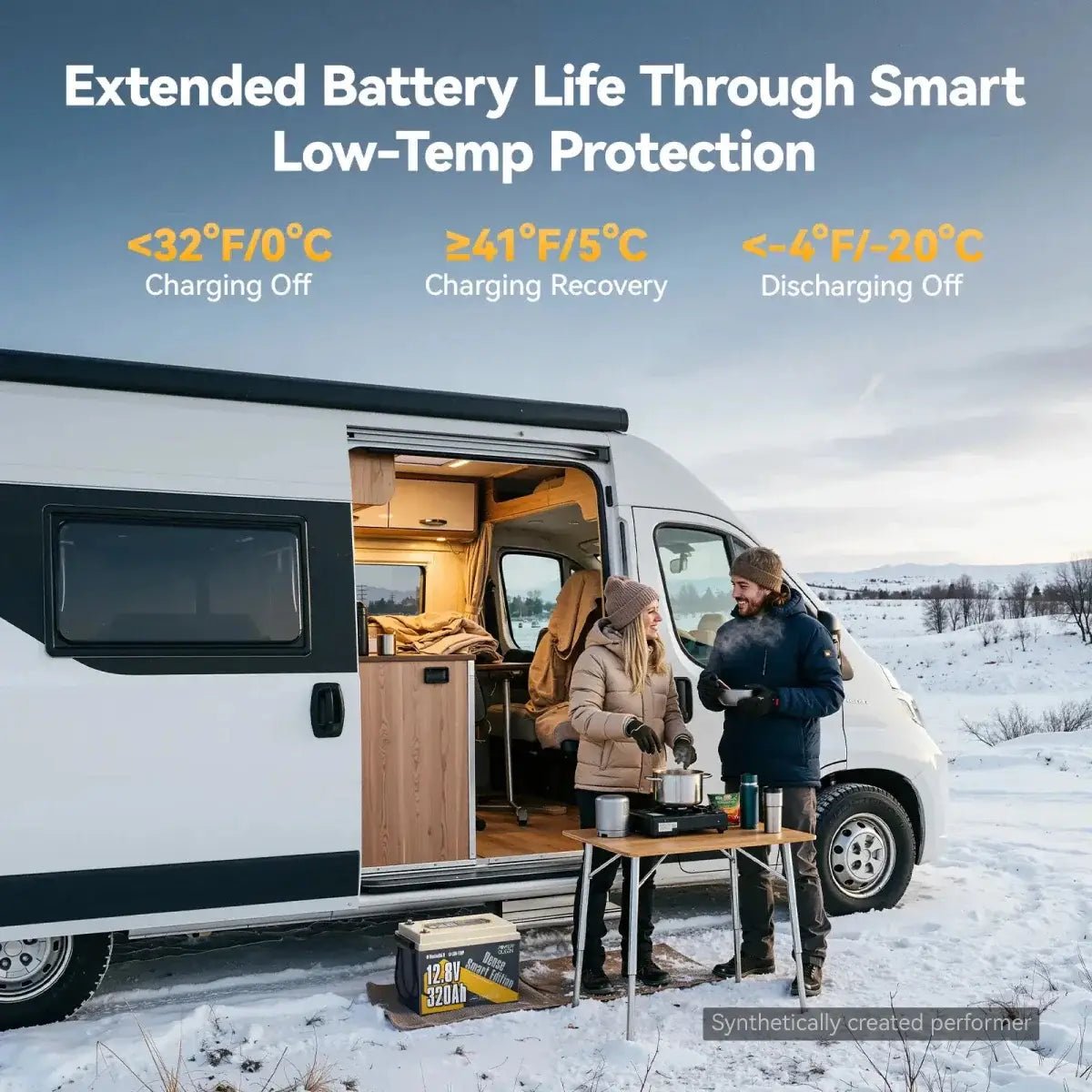 Power Queen 12V 320Ah Bluetooth LiFePO4 Battery | Compact High Capacity Ready for RV, Boondocking, Week-Long Trips