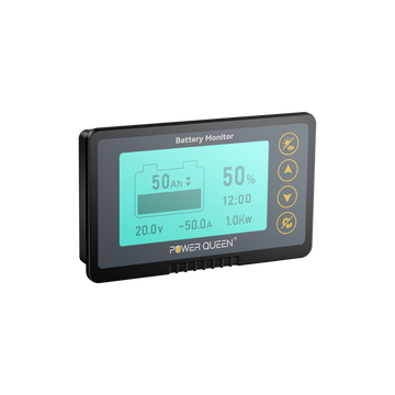 Power Queen 500A Battery Monitor with LCD display and high-precision 500A shunt for accurate battery monitoring
