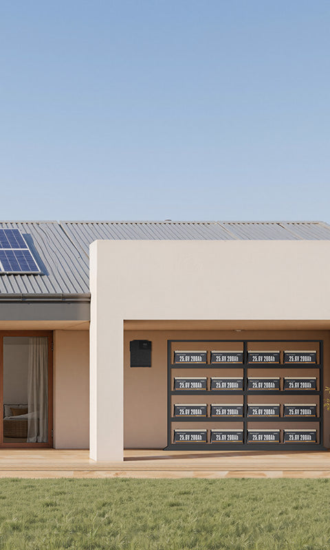 House powered by solar energy system with Power Queen lithium ion battery for solar