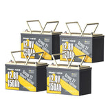 Four packs Power Queen 12v 150ah group 27 smart edition deep cycle lithium battery
