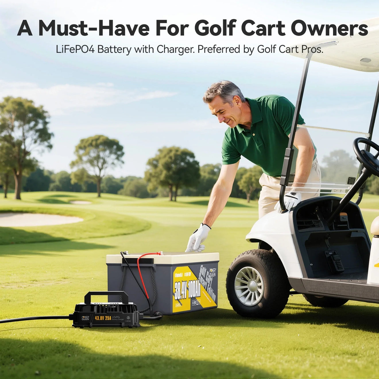 power_queen_36v_25a_Lifepo4_battery_charger_for_golf_cart