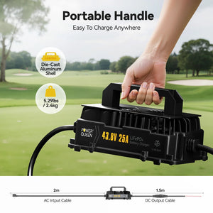 power_queen_36v_25a_Lifepo4_battery_charger_protable_handle