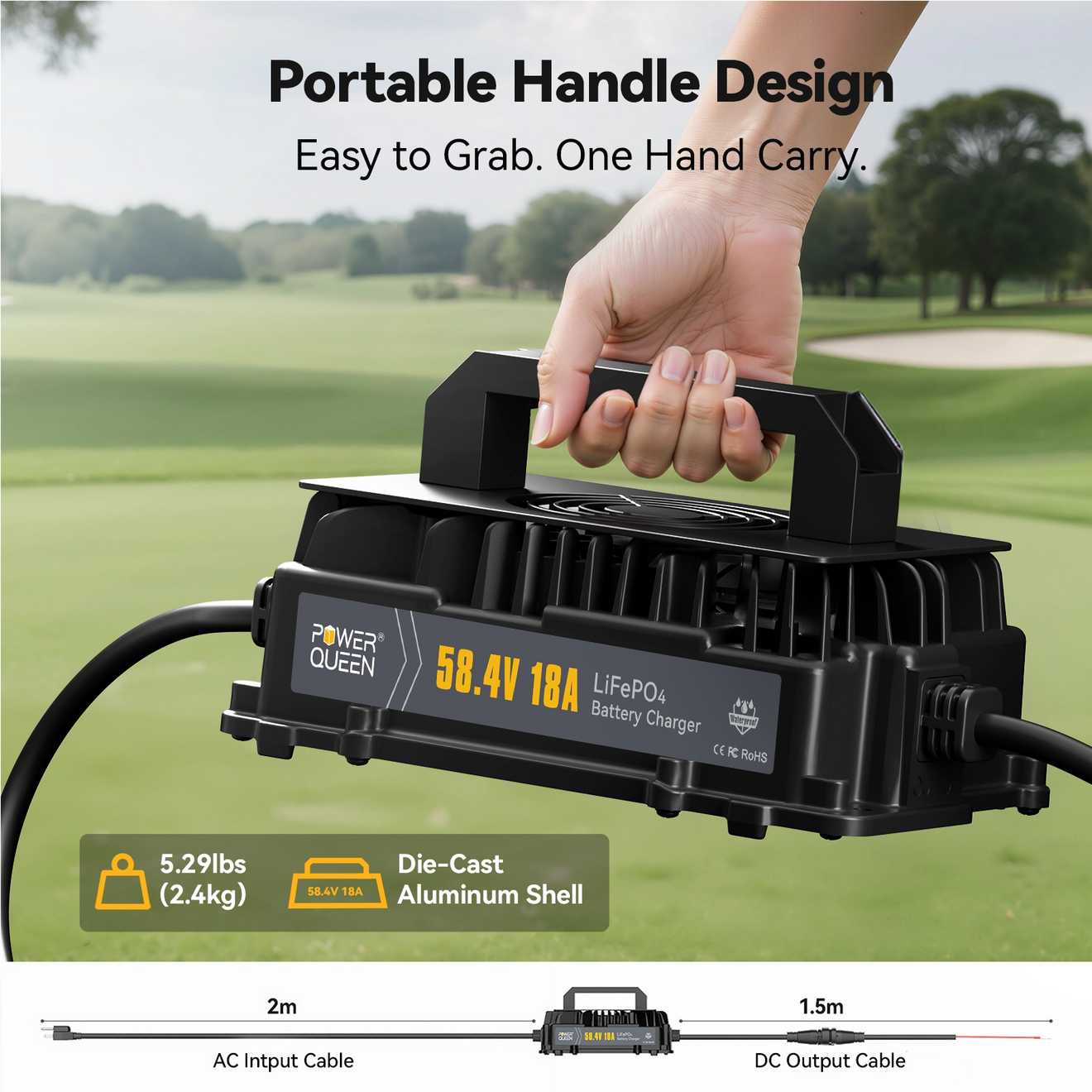 power_queen_48v_18a_lifepo4_battery_charger_portable_handle