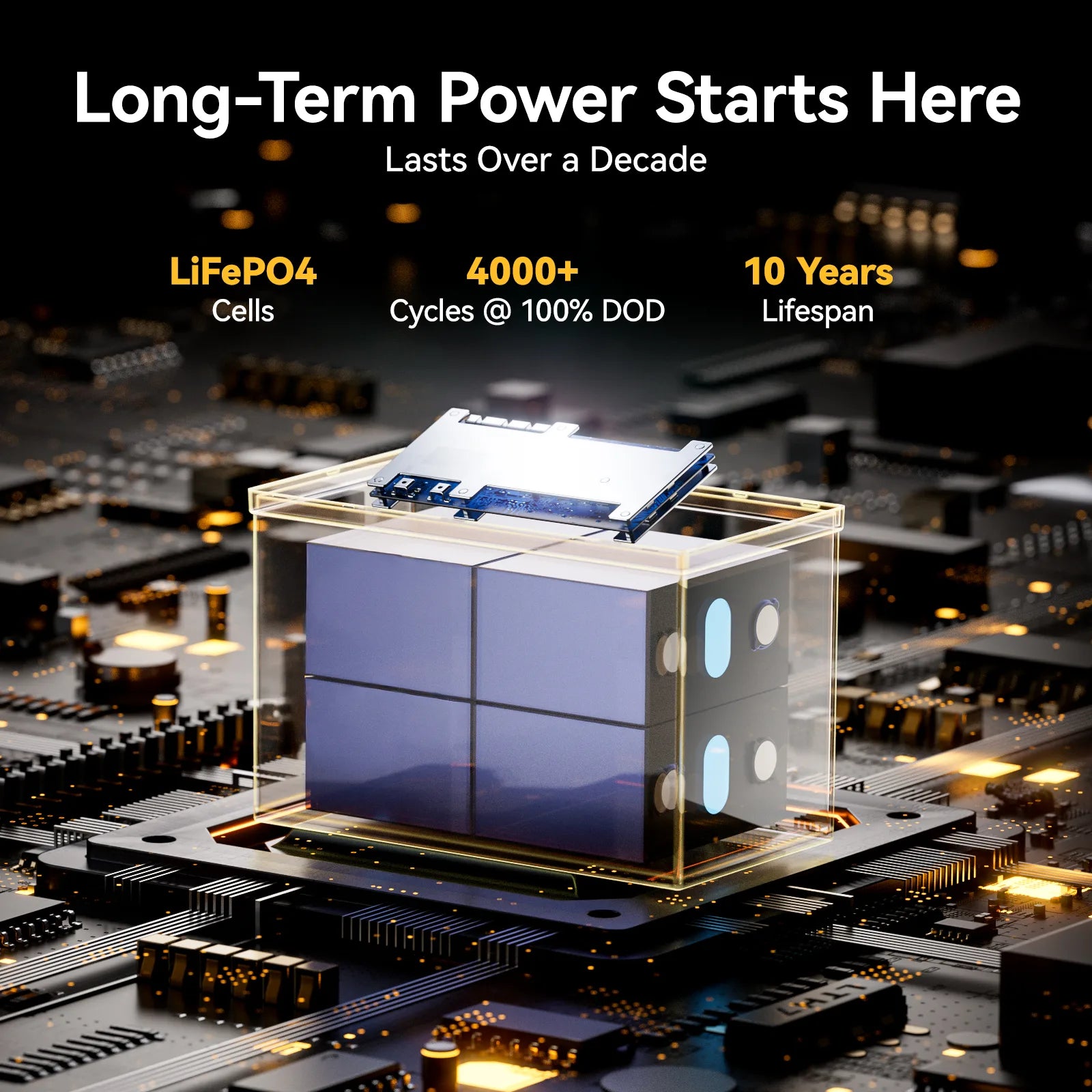 Long lifespan Power Queen 12v 150ah group 27 deep cycle lithium battery lasting over ten years with four thousand cycles