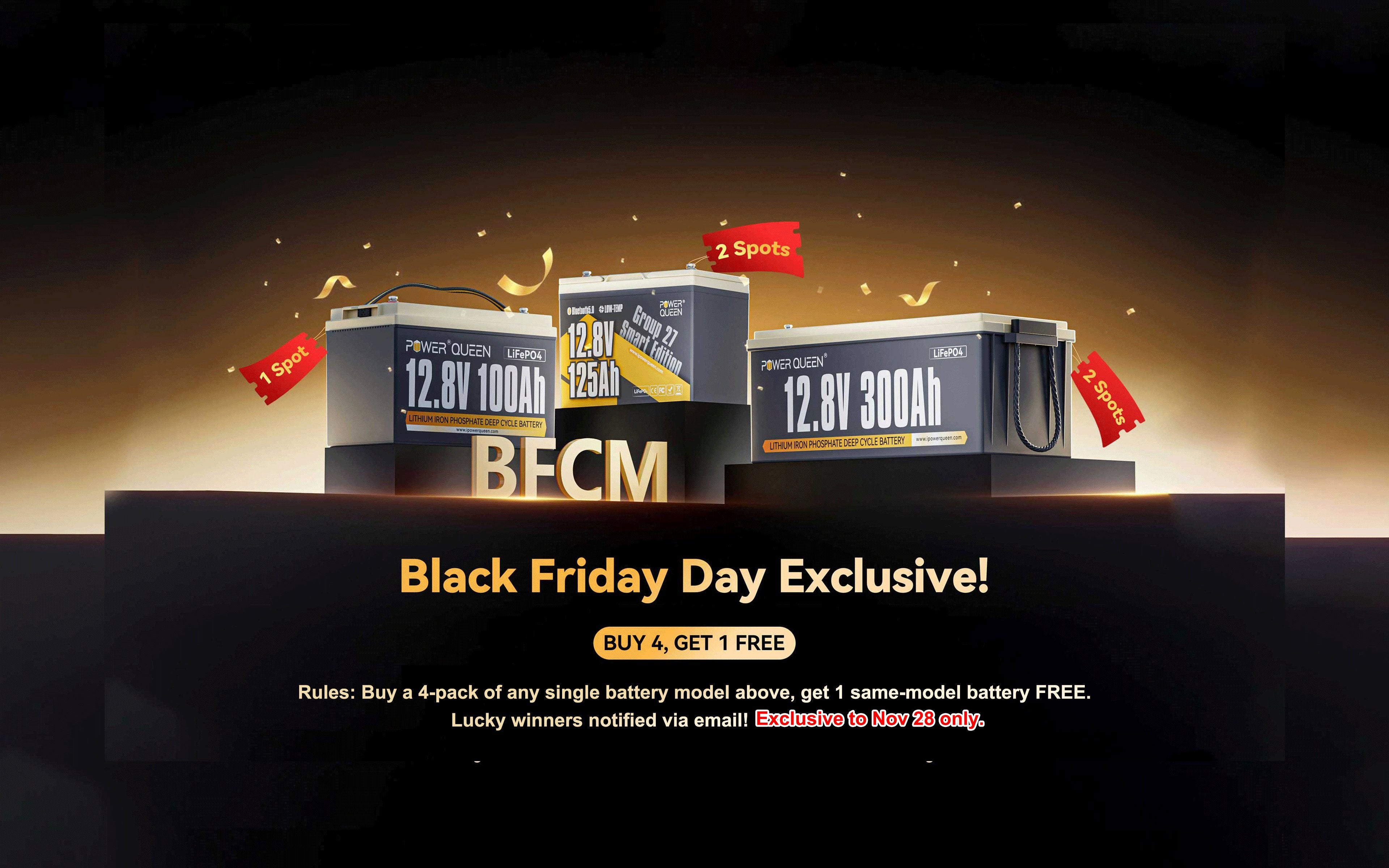 power queen-black friday banner -Black Friday Day Exclusive! Buy 4, Get 1 FREE!-pc 