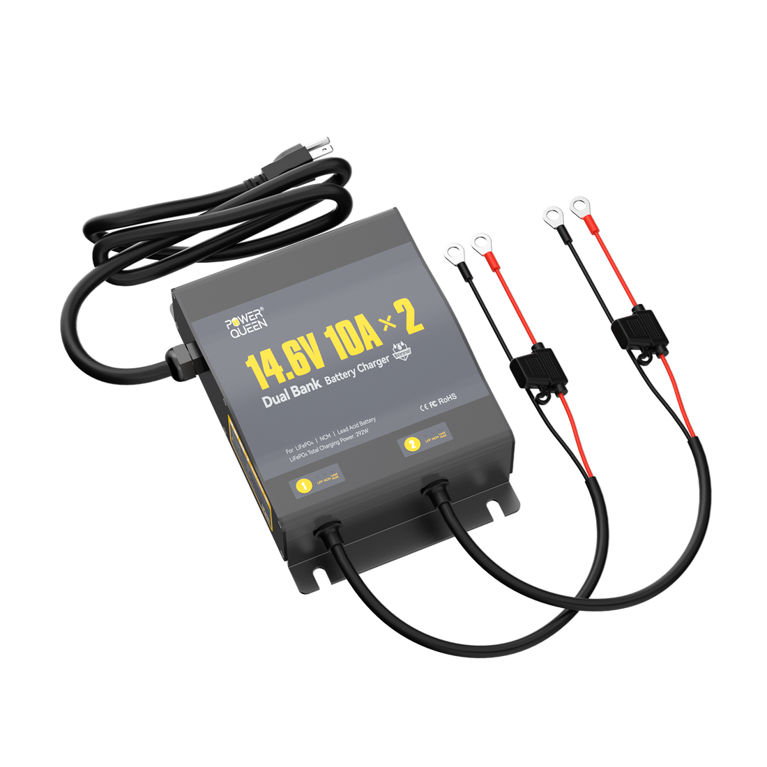 Power Queen 2-Bank 10A (10A/Bank) Dual Smart Battery Charger-Main Image-7
