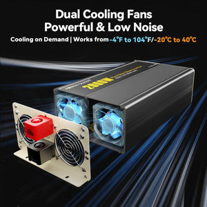 Dual cooling fans for efficient and quiet heat dissipation from -4°F to 104°F