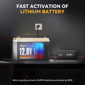 Fast activation feature for lithium iron phosphate batteries protected by BMS with Power Queen charger