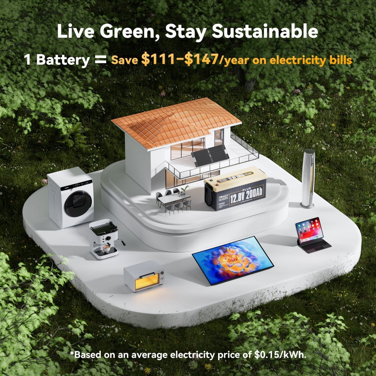 Eco-friendly Power Queen battery helps save $111–$147 annually on electricity bills
