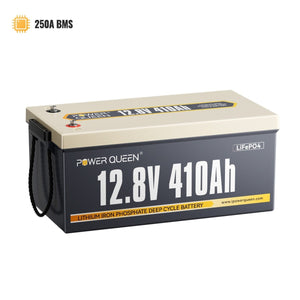 Power Queen 12.8V 410Ah LiFePO4 deep cycle battery front view