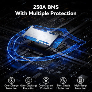 Power Queen 12.8V 410Ah battery with 250A BMS and multiple protection features