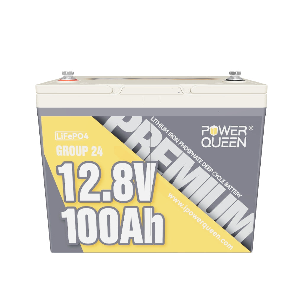 Power Queen 12V 100Ah Group 24 Deep Cycle Lithium Battery