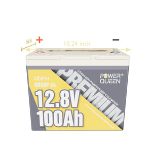 Power Queen 12V 100Ah Group 24 Deep Cycle Lithium Battery