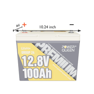 Power Queen 12V 20A Charger Kit With 12V 100Ah Group 24 Deep Cycle Lithium Battery