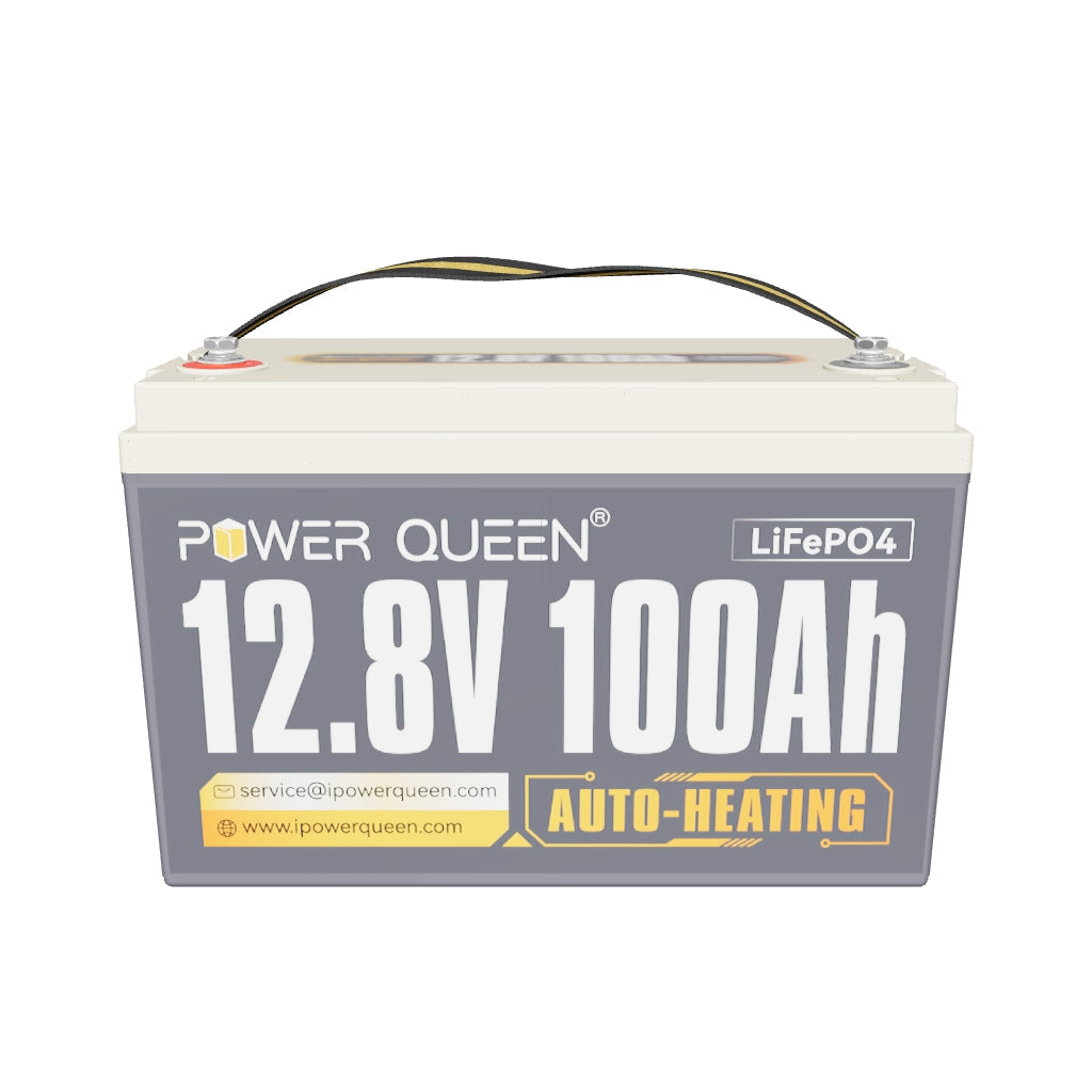 Power Queen 12V 100Ah Self-Heating Deep Cycle Lithium Battery