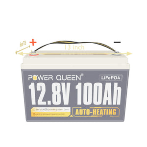 Power Queen 12V 100Ah Self-Heating Deep Cycle Lithium Battery