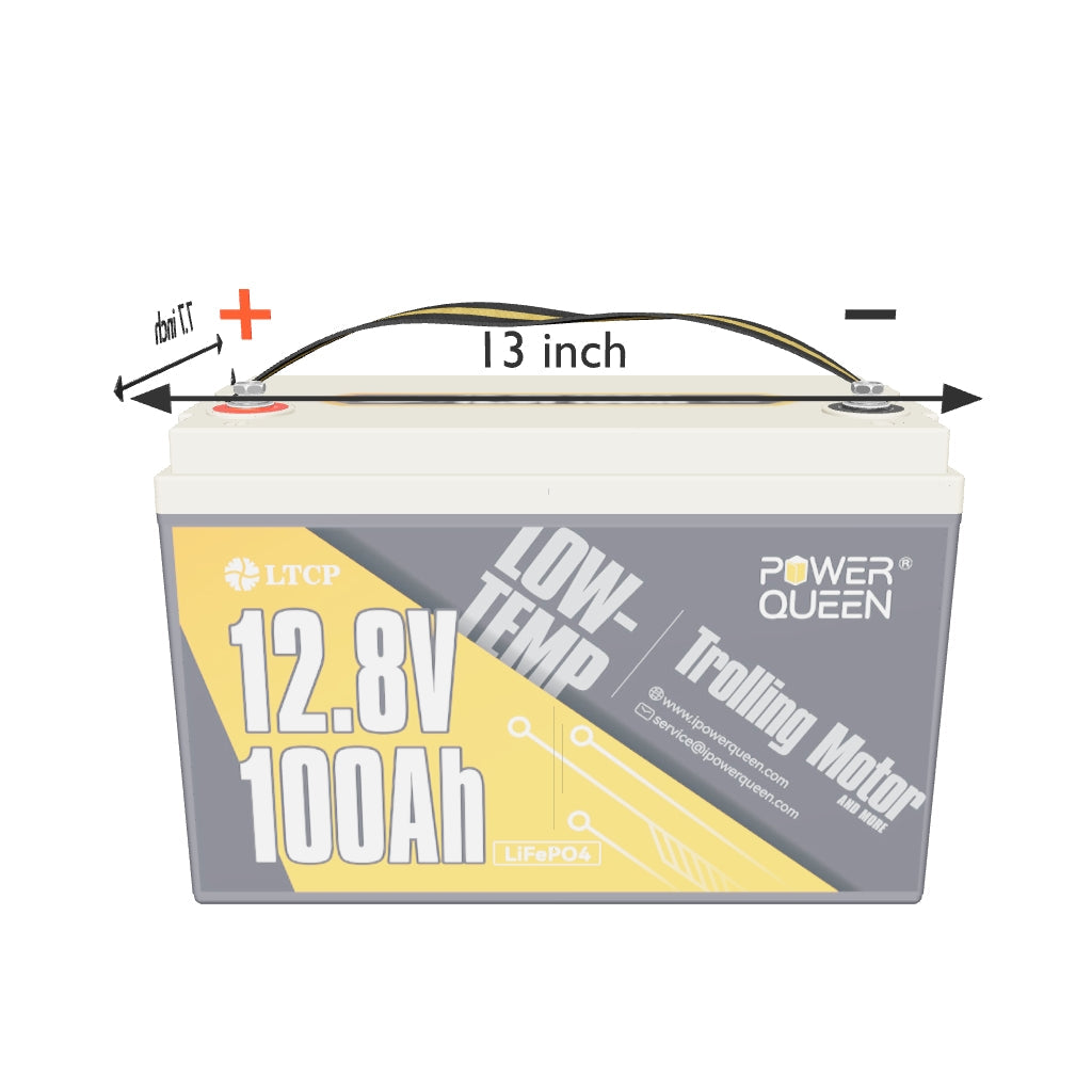 [Like New] Power Queen 12V 100Ah Low-Temp Deep Cycle Lithium Battery