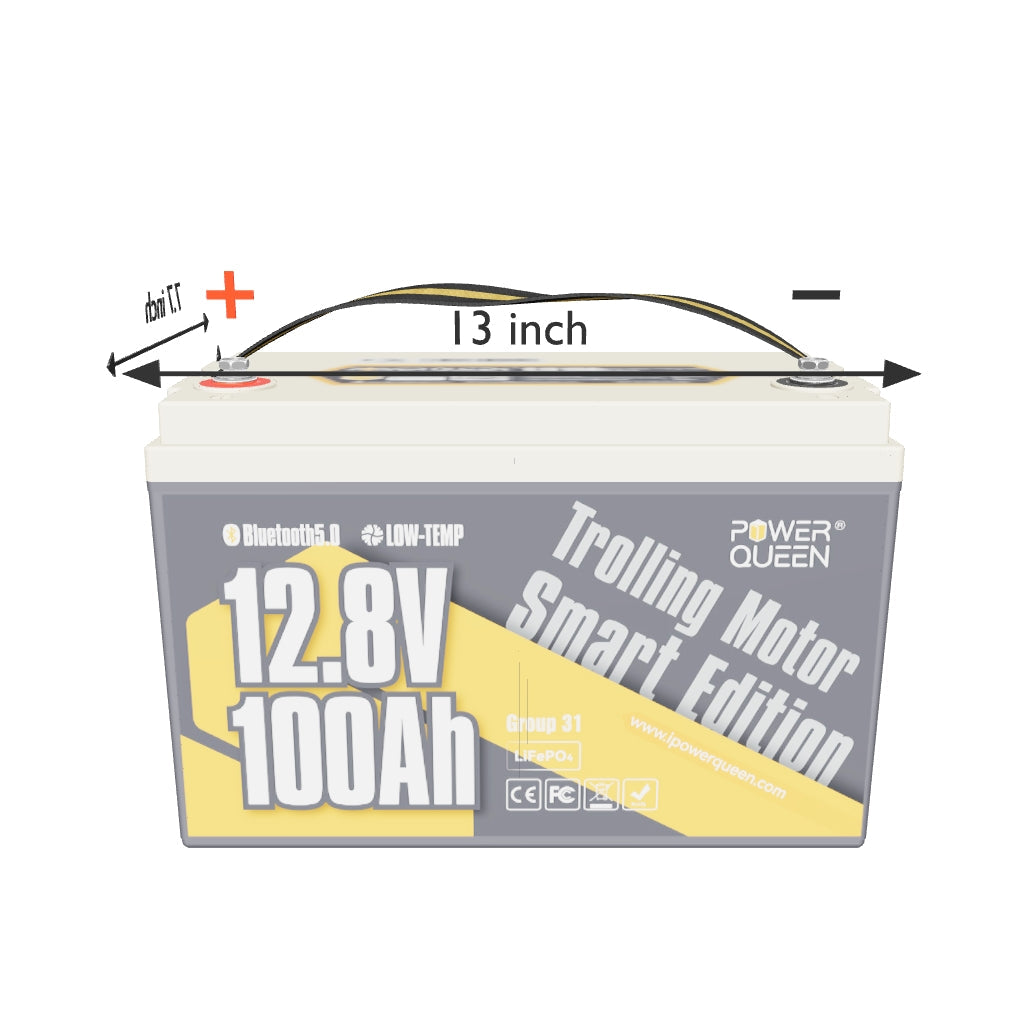 [Like New] Power Queen 12V 100Ah Low-temp Smart Deep Cycle Lithium Battery