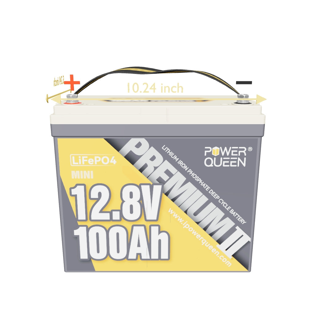 [Like New] Power Queen 12V 100Ah Mini LiFePO4 Like New Battery, Built-in 100A BMS