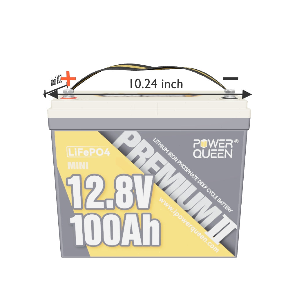 Power Queen 12V 20A Charger Kit With 12V 100Ah Mini Deep Cycle Lithium Battery
