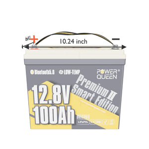 [Like New] Power Queen 12V 100Ah Mini Low-temp Smart Deep Cycle Lithium Battery
