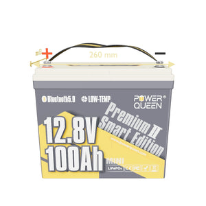 [Like New] Power Queen 12V 100Ah Mini Low-temp Smart Deep Cycle Lithium Battery