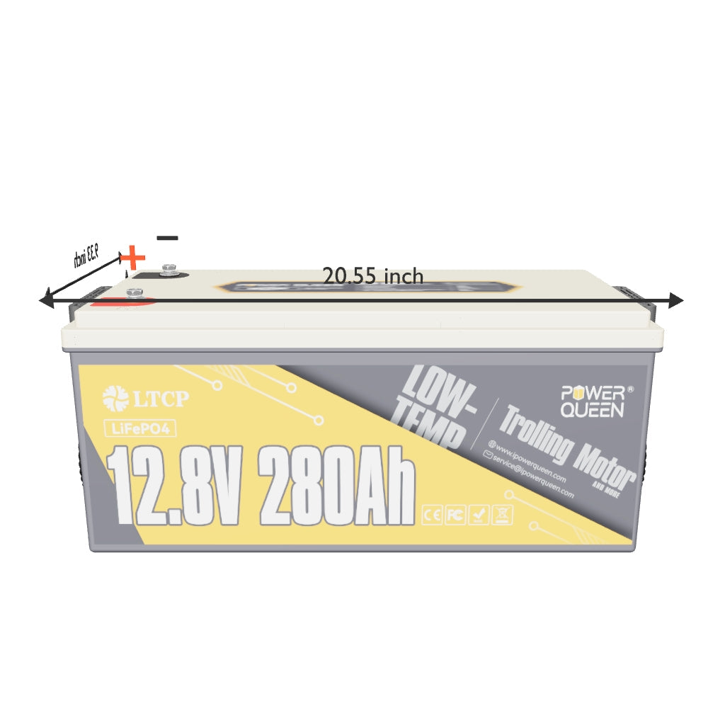 [Used-Very-Good] Power Queen 12V 280Ah Low-Temp Deep Cycle Lithium Battery