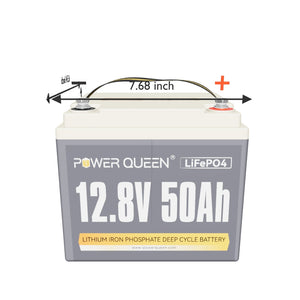 Power Queen 12V 50Ah Deep Cycle Lithium Battery With 12V 10A Charger Kit