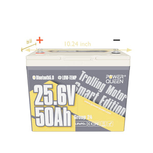 [Used-Very-Good] Power Queen 24V 50Ah Smart Deep Cycle Lithium Battery