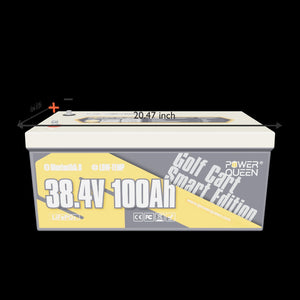 Power Queen 36v 100ah lithium battery dimensions view