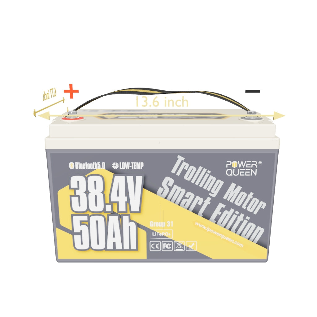 Power Queen 36V 50Ah Smart Deep Cycle Lithium Battery