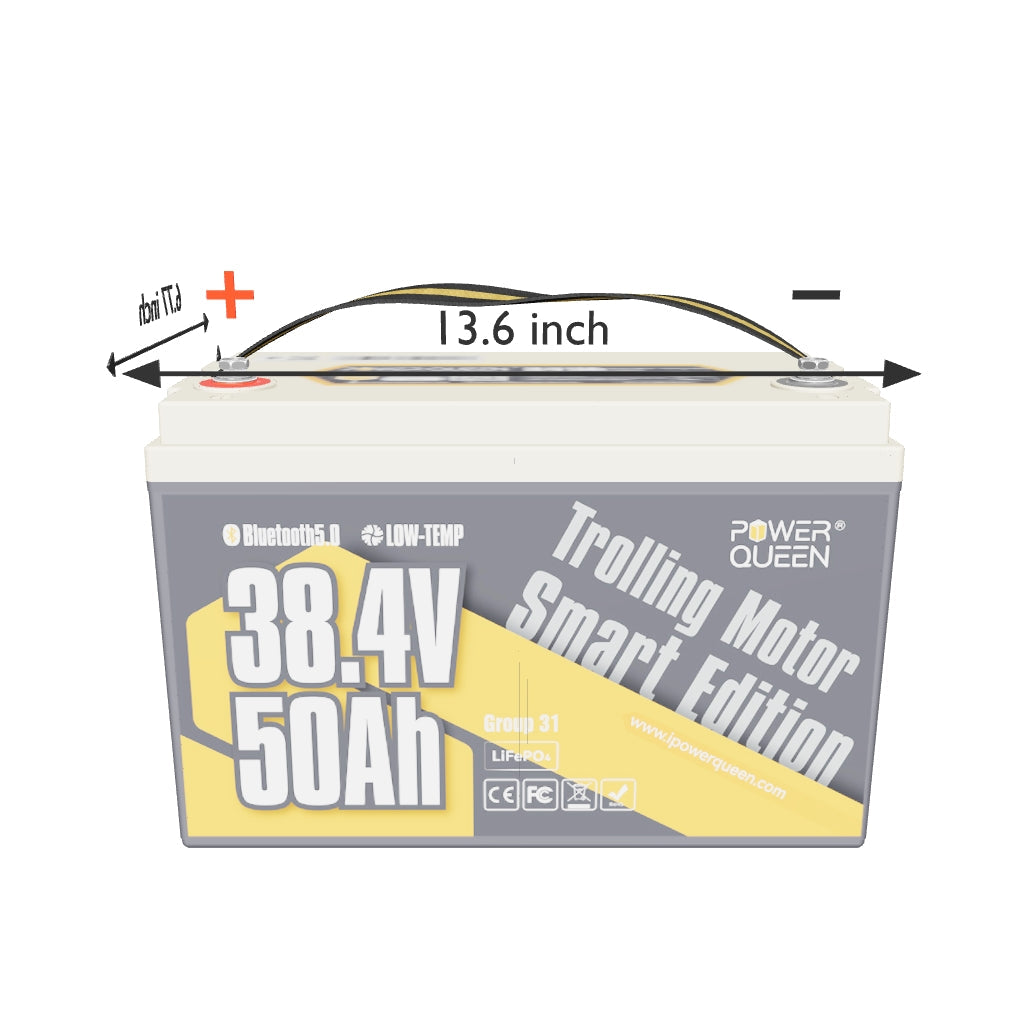 Power Queen 36V 50Ah Smart Deep Cycle Lithium Battery