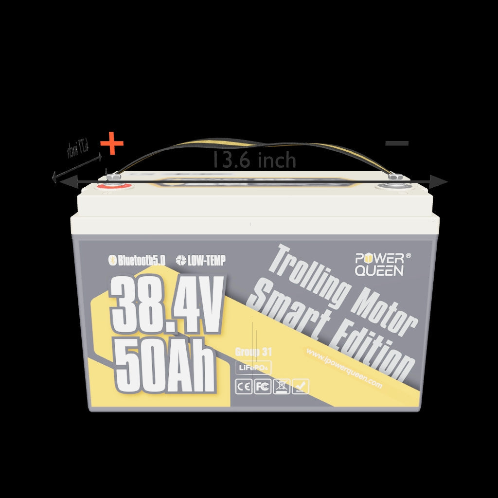 Power Queen Trolling Motor Smart Edition Group 31 Lithium LiFePO4 battery.