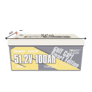 [Like New] Power Queen 48V (51.2V) 100Ah GC8 Golf Cart Smart Lithium Battery