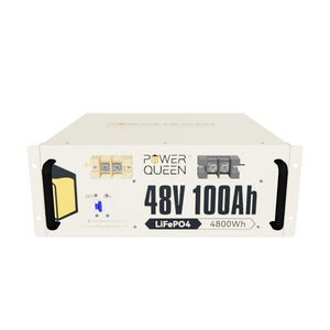 Power Queen 48V 100Ah LiFePO4 Battery, Built-in 100A BMS, Match BCI Group 8D Battery Box