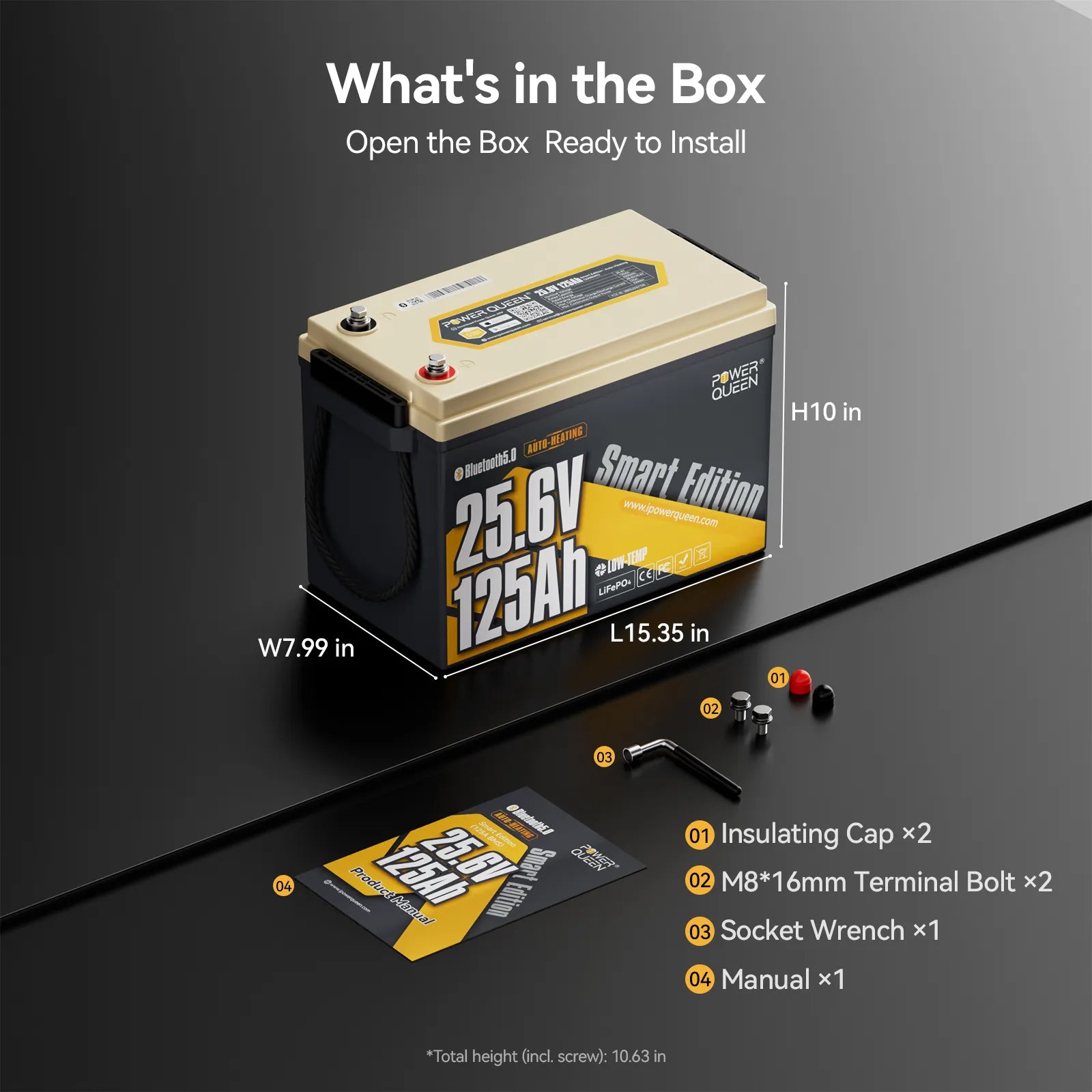 Power Queen a complete 24v 125ah lithium trolling motor battery package ready to install