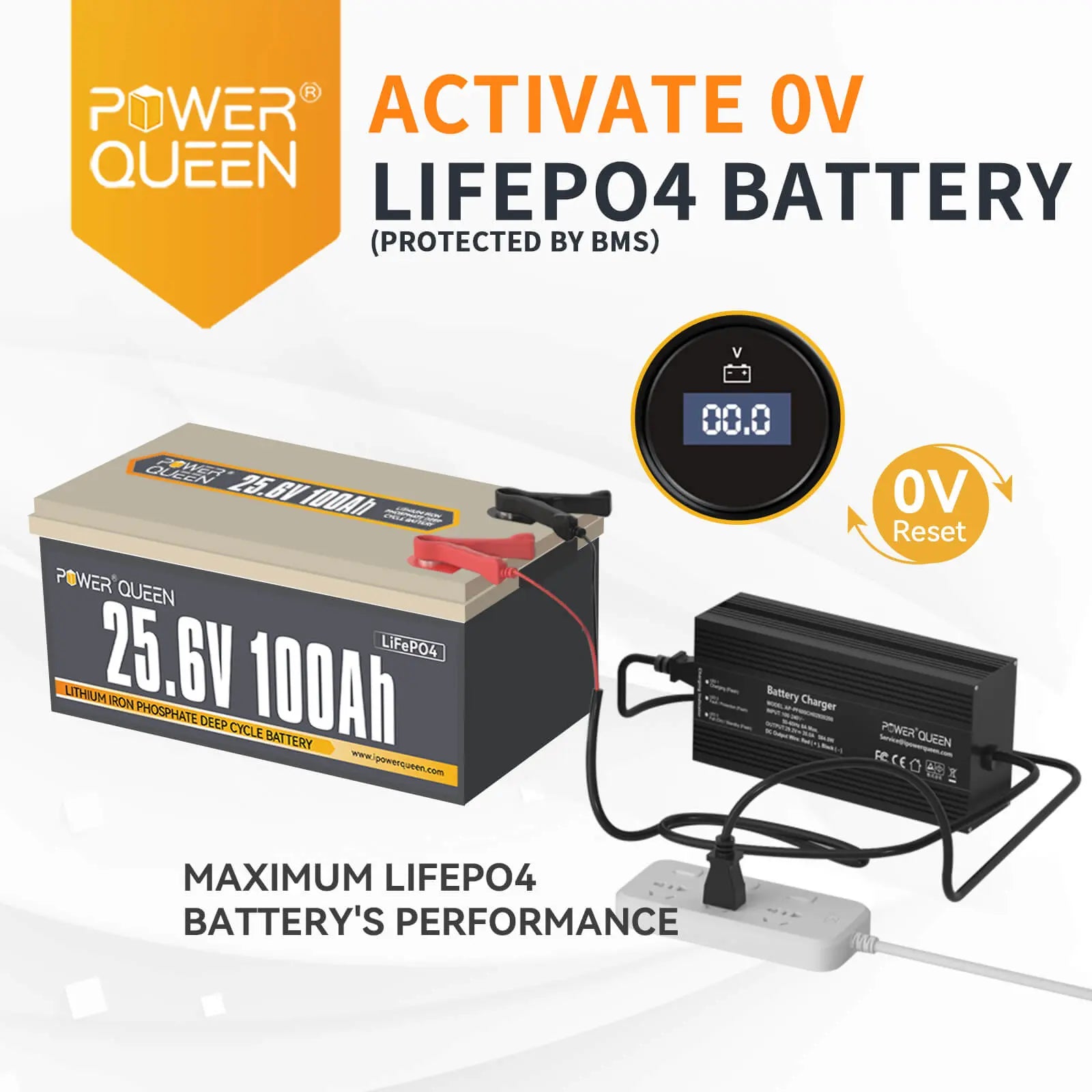 POWER QUEEN 29.2V 20Amp Lithium LiFePO4 Battery Charger Power Queen