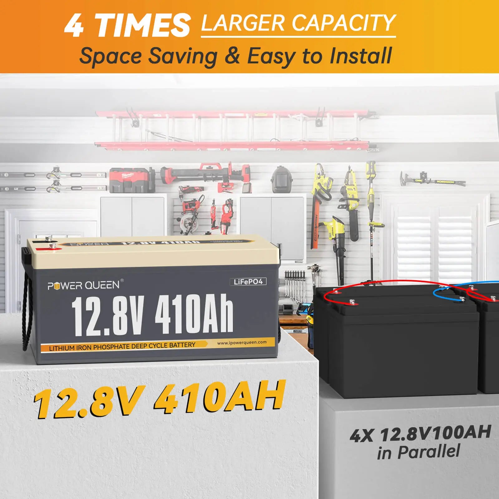 12V 410Ah Lithium Battery with 4 times larger capacity
