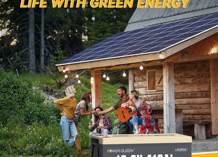 Power Queen 12V 410Ah Deep Cycle Lithium Battery power with green energy