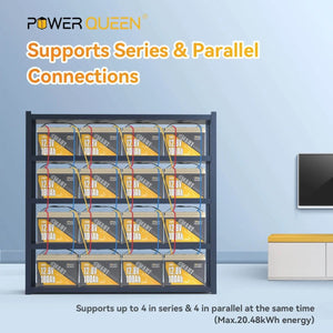 Power Queen 12V 100Ah OTCB Smart LiFePO4 Battery, Built-in 100A Smart BMS Power Queen