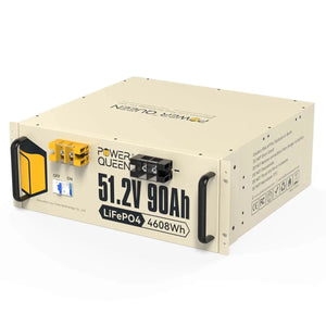 Power Queen 51.2V 90Ah LiFePO4 Battery, Built-in 90A BMS Power Queen
